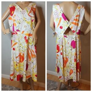 NWT Danny & Nicole Fruit Vegetable Dress bananas peppers women's size 18.